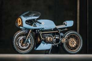 BMW R100 café racer in Gulf Blue by 72 Performance USA
