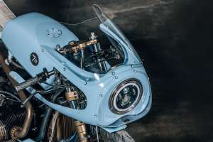 BMW R100 café racer in Gulf Blue by 72 Performance USA