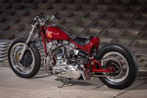 1978 Harley-Davidson FLH chopper with custom frame, by Fatech